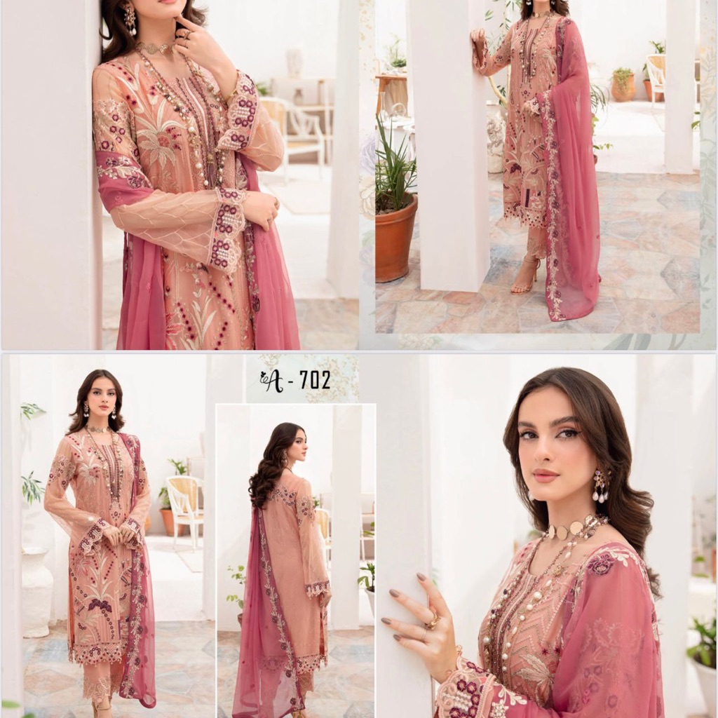 Authentic Pakistani Pink Embroidered Dress